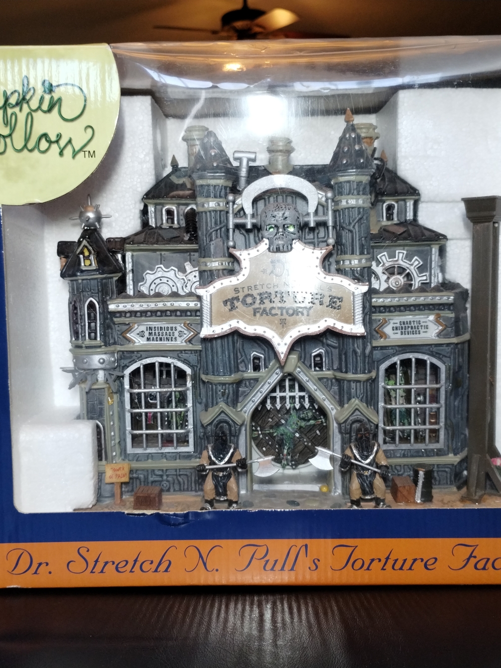 Dr. Stretch N. Pull's Torture Factory Halloween Village Building - Gray